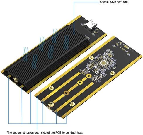 جاكوبس بارتس 10 جيجابت في الثانية M.2 NVMe USB 3.1 SSD الضميمة نوع C محول حافظة محرك خارجي JMS583 in Saudi Arabia