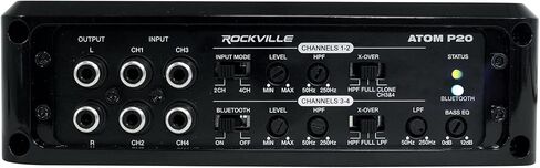 Rockville Atom P20 Marine/ATV/Car Bluetooth Amplifier 1600w Peak/440w RMS 4 Channel w/Volt Meter, Black in Kuwait