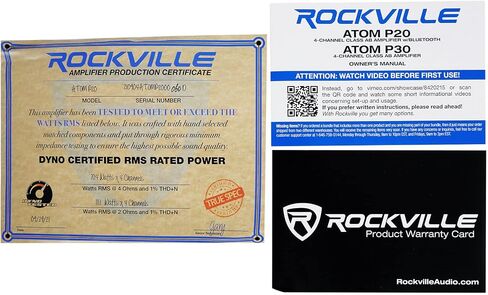Rockville Atom P20 Marine/ATV/Car Bluetooth Amplifier 1600w Peak/440w RMS 4 Channel w/Volt Meter, Black in Kuwait