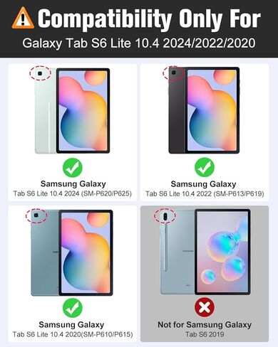 MoKo Case for Galaxy Tab S6 Lite 10.4 Inch 2024 2022 2020 (Model: SM-P620/P625/P613/P619/P610/P615/P617) with Built-in S Pen Holder, Slim Tri-Fold Soft TPU Cover with Auto-Wake/Sleep - Denim Black in Saudi Arabia