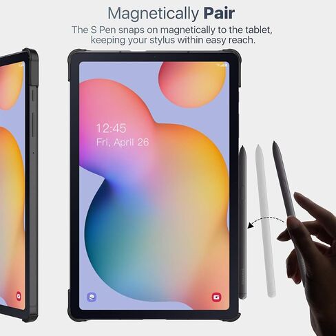 MoKo Case for Galaxy Tab S6 Lite 10.4 Inch 2024 2022 2020 (Model: SM-P620/P625/P613/P619/P610/P615/P617) with Built-in S Pen Holder, Slim Tri-Fold Soft TPU Cover with Auto-Wake/Sleep - Denim Black in Saudi Arabia