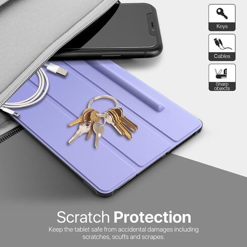 MoKo Case for Galaxy Tab S6 Lite 10.4 Inch 2024 2022 2020 (Model: SM-P620/P625/P613/P619/P610/P615/P617) with Built-in S Pen Holder, Slim Tri-Fold Soft TPU Cover with Auto-Wake/Sleep - Denim Black in Saudi Arabia