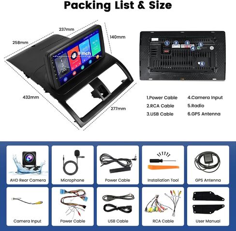 [2G+64G] Hikity Android 13 Stereo for Honda Accord 7th 2003-2007, 9 Inch Touchscreen Wireless Apple Carplay Android Auto Radio with GPS Navigation WiFi Bluetooth Backup Camera in Saudi Arabia