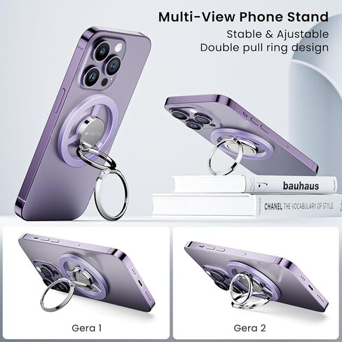 حامل حلقة هاتف مغناطيسي من ORNARTO، مقبض هاتف مع مسند قابل للتعديل، حامل حلقة هاتف خلوي معدني مصقول متوافق مع سلسلة iPhone 15/14/13/12 - أرجواني in Kuwait