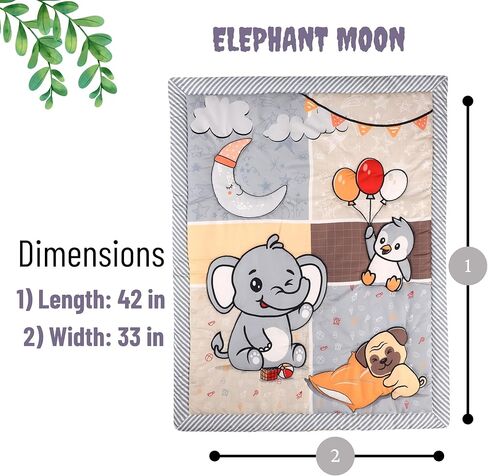 Dinosaurs Crib Quilt for Baby Boys and Girls | Microfiber Crib Comforter for Standard Size Crib | Super Soft Reversible Baby Quilted Blanket in Saudi Arabia