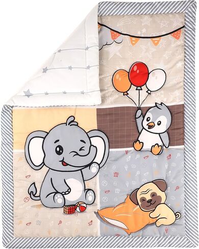 Dinosaurs Crib Quilt for Baby Boys and Girls | Microfiber Crib Comforter for Standard Size Crib | Super Soft Reversible Baby Quilted Blanket in Saudi Arabia