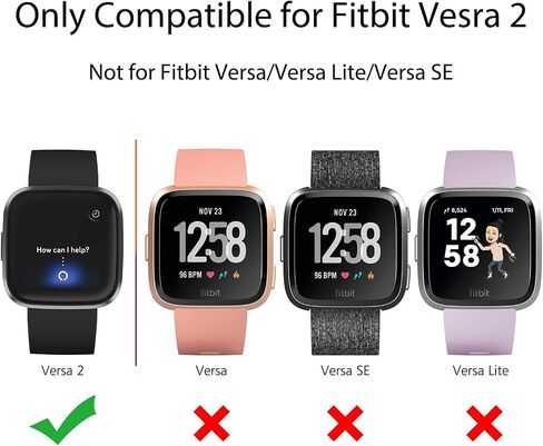 واقي شاشة Meliya مكون من 3 قطع لـ Fitbit Versa 2 (ليس لـ Versa 1/Versa Lite/Versa SE)، غطاء حماية شامل من مادة TPU وملحقات ممتصة للصدمات لساعة Fitbit Versa 2 الذكية in Kuwait