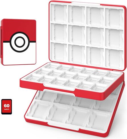 MoKo 60 Slots Game Card Case for Nintendo Switch/Switch OLED/3DS/2DS, Portable 3DS Game Case, 24 Slots for 3DSXL/DS/DSi Cards & 36 Slots for SD Cards w/ Magnetic Closure, Game in Saudi Arabia