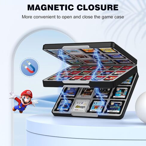 MoKo 60 Slots Game Card Case for Nintendo Switch/Switch OLED/3DS/2DS, Portable 3DS Game Case, 24 Slots for 3DSXL/DS/DSi Cards & 36 Slots for SD Cards w/ Magnetic Closure, Game in Saudi Arabia