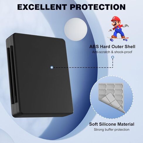MoKo 60 Slots Game Card Case for Nintendo Switch/Switch OLED/3DS/2DS, Portable 3DS Game Case, 24 Slots for 3DSXL/DS/DSi Cards & 36 Slots for SD Cards w/ Magnetic Closure, Game in Saudi Arabia