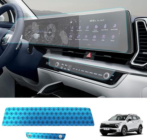 زجاج HD شاشة تعمل باللمس حامي عرض الوسائط غطاء الفيلم وحدة التحكم الهواء فيلم 2 قطعة مجموعة لكيا سبورتاج NQ5 2022 (2 قطعة) in Kuwait