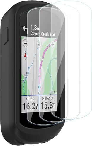 [عبوة من 3+1] متوافقة مع واقي الشاشة وحافظة Garmin Edge Explore 2، وطبقة حماية من الزجاج المقوى المضاد للخدش ومجموعة غطاء ممتص للصدمات من السيليكون الناعم in Kuwait