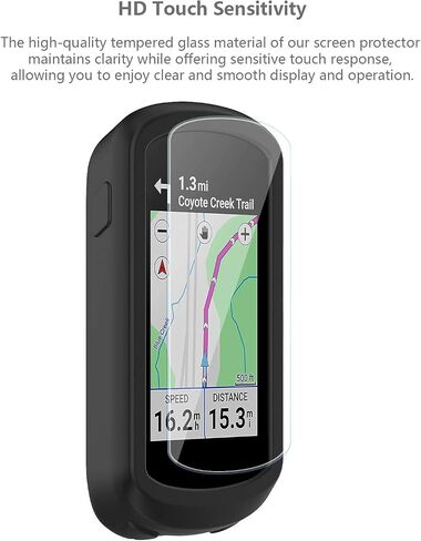 [عبوة من 3+1] متوافقة مع واقي الشاشة وحافظة Garmin Edge Explore 2، وطبقة حماية من الزجاج المقوى المضاد للخدش ومجموعة غطاء ممتص للصدمات من السيليكون الناعم in Kuwait
