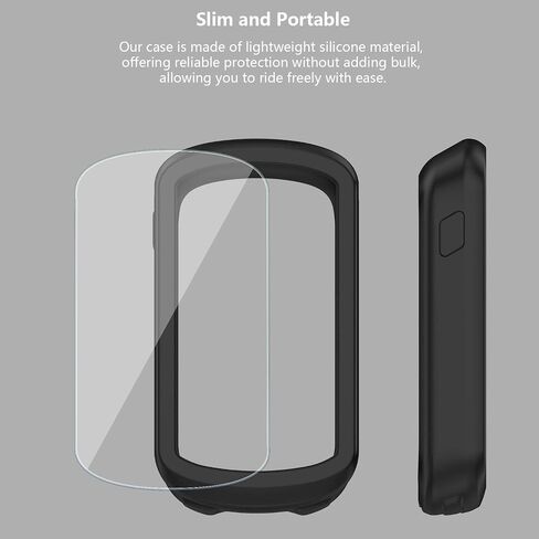 [عبوة من 3+1] متوافقة مع واقي الشاشة وحافظة Garmin Edge Explore 2، وطبقة حماية من الزجاج المقوى المضاد للخدش ومجموعة غطاء ممتص للصدمات من السيليكون الناعم in Kuwait