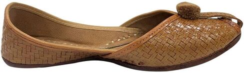 Gold Zari Punjabi Jutti for Women's Soft Flat Ethnic Handmade Girls Juti Traditional Jooti Wedding Indian Shoes in Saudi Arabia