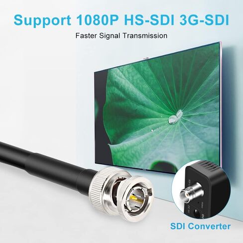 XRDS -RF SDI كابل 1FT، HD-SDI كابل 75 أوم BNC ذكر إلى BNC ذكر كابل فيديو محوري لكاميرا مراقبة الفيديو نظام CCTV 2 قطعة in Kuwait