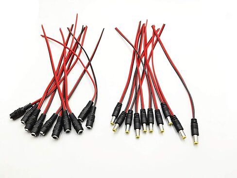 10 أزواج 5.5 مللي متر x 2.1 مللي متر تيار مستمر كابل الطاقة DC12V-48V 6A المقابس ذكر أنثى موصلات للكاميرا الأمن ضفيرة محول الطاقة موصلات in Kuwait