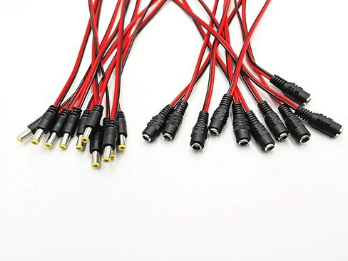 10 أزواج 5.5 مللي متر x 2.1 مللي متر تيار مستمر كابل الطاقة DC12V-48V 6A المقابس ذكر أنثى موصلات للكاميرا الأمن ضفيرة محول الطاقة موصلات in Kuwait