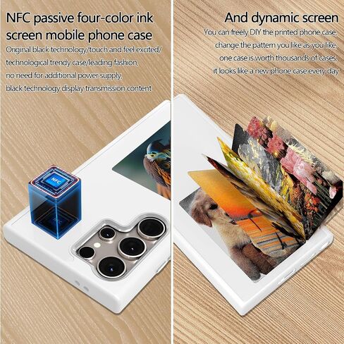 Four color ink screen Photo Phone Case-Picture Phone Case, NFC Transmission, Screen Protective Smart Phone Case Compatible with Samsung S24ultra Long Lasting Imaging Display（2024 White in Saudi Arabia