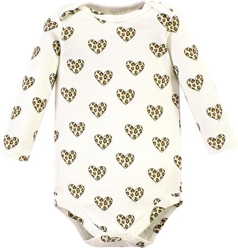 Hudson Baby Unisex Baby Cotton Bodysuit and Pant Set, Leopard Hearts Long Sleeve, Newborn in Saudi Arabia