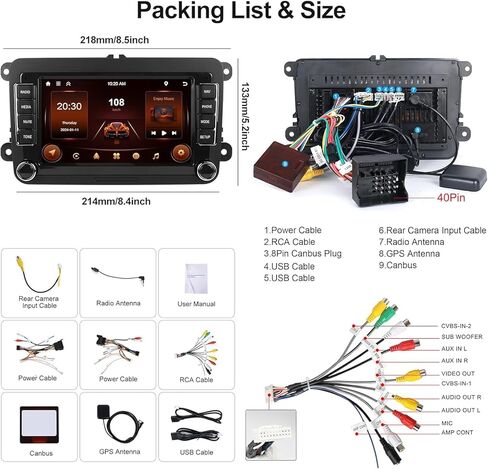 راديو ستيريو للسيارة 2G+64G لسيارة Volkswagen VW Jetta Tiguan Beetle Passat Golf Polo Android 13 راديو مع CarPlay Android Auto 7 بوصات تعمل باللمس وراديو سيارة بلوتوث مع GPS WiFi FM كاميرا احتياطية in Saudi Arabia