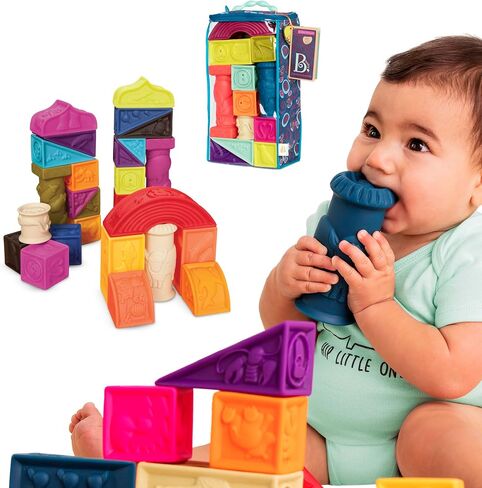 B. toys- Alphabetical Sort & Stack Developmental Baby Blocks- 26 soft blocks for kids & babys- Elemenosqueeze- 6 months + in Saudi Arabia