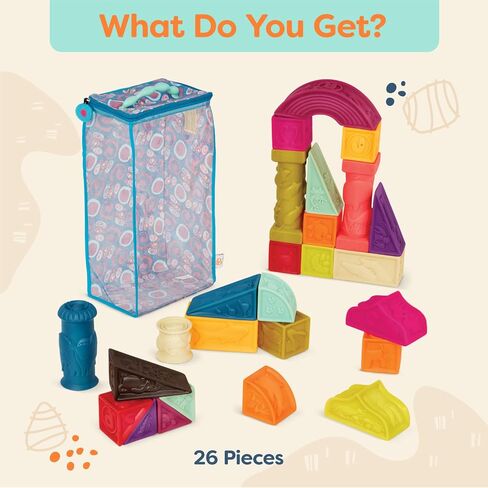 B. toys- Alphabetical Sort & Stack Developmental Baby Blocks- 26 soft blocks for kids & babys- Elemenosqueeze- 6 months + in Saudi Arabia