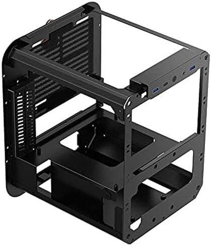 حقيبة ألعاب Jonsplus BO 100 Mini-ITX، لوحة أمامية من الزجاج المقسى، فضية أو سوداء من سبائك المغنيسيوم/الألومنيوم، حزام جلدي، تدعم 120 مم AIO أو مبرد الهواء (Unobtanium)، BO100-G فضي in Saudi Arabia