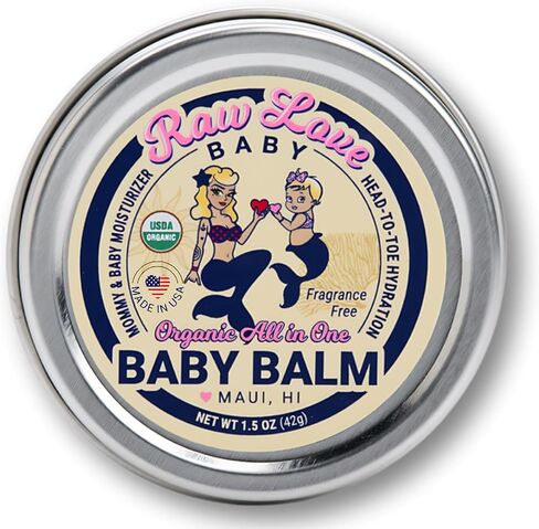 Raw Love Everyday Organic Baby Balm for Mom & Baby | Multipurpose Moisturizer with Cocoa Butter, Joboba Oil, Coconut Oil for Dry Skin, Diaper Rash, Nursing Nipples, Eczema | Fragrance Free | 1.5 Oz in Saudi Arabia