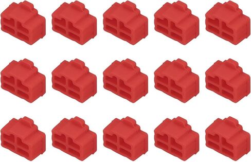 MECCANIXITY 15pcs RJ45 Port Duct Covers Caps Silicone Plugs Protector for Laptop PC Ethernet RJ45 Female Plug, Red in Saudi Arabia