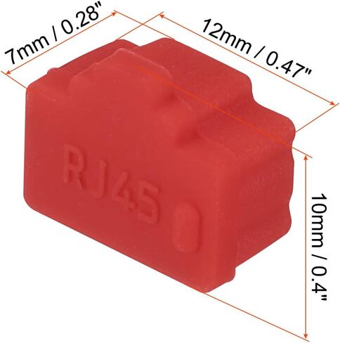 MECCANIXITY 15pcs RJ45 Port Duct Covers Caps Silicone Plugs Protector for Laptop PC Ethernet RJ45 Female Plug, Red in Saudi Arabia