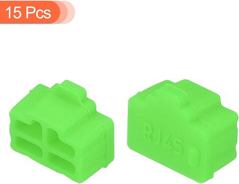 MECCANIXITY 15pcs RJ45 Port Duct Covers Caps Silicone Plugs Protector for Laptop PC Ethernet RJ45 Female Plug, Red in Saudi Arabia