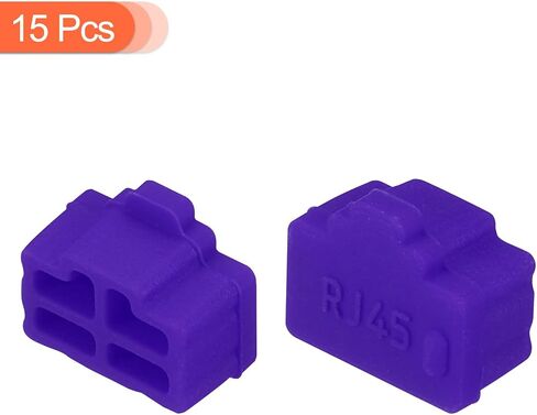 MECCANIXITY 15pcs RJ45 Port Duct Covers Caps Silicone Plugs Protector for Laptop PC Ethernet RJ45 Female Plug, Red in Saudi Arabia