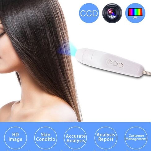 محلل شعر لتشخيص البشرة، 50X 200X عالي الدقة، محلل لفروة الرأس، أداة العناية بالبشرة بالمجهر 100-240 فولت (الولايات المتحدة) in Kuwait