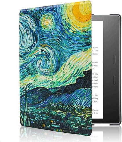 CoBak for Kindle Oasis Case 10th and 9th Generation 7 Inch Premium PU Leather Smart Cover with Auto Sleep Wake Feature for Kindle Oasis, Slim Fit, Starry Night. in Saudi Arabia