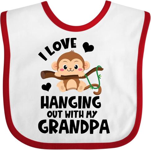 inktastic Monkey I Love Hanging Out with My Grandpa Baby Bib in Saudi Arabia