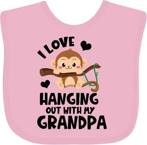 inktastic Monkey I Love Hanging Out with My Grandpa Baby Bib in Saudi Arabia