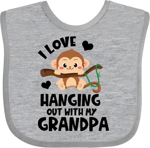 inktastic Monkey I Love Hanging Out with My Grandpa Baby Bib in Saudi Arabia
