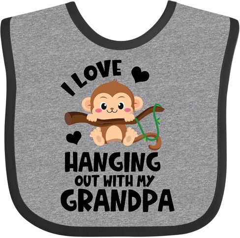 inktastic Monkey I Love Hanging Out with My Grandpa Baby Bib in Saudi Arabia