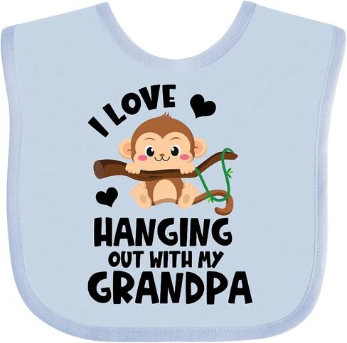 inktastic Monkey I Love Hanging Out with My Grandpa Baby Bib in Saudi Arabia