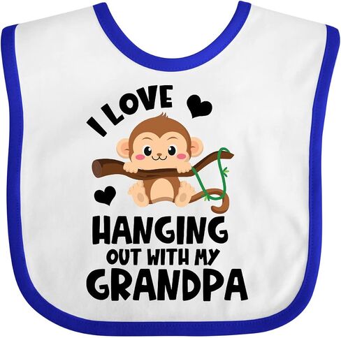 inktastic Monkey I Love Hanging Out with My Grandpa Baby Bib in Saudi Arabia