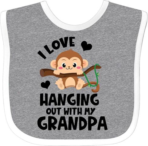 inktastic Monkey I Love Hanging Out with My Grandpa Baby Bib in Saudi Arabia