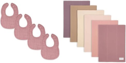 مرايل أطفال من الموسلين وأقمشة التجشؤ من كومفي كابز، 6 قطع مجمعة in Kuwait