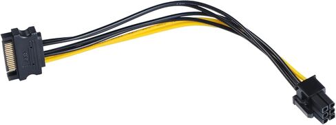 15Pin SATA to 6 Pin PCI-Express Video Card Power Adapter Cable, Cable Length 20cm/8inch in Saudi Arabia