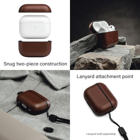 Leather Impact Airpods Pro 2nd Generation Case | Compatible with Airpods Pro Case 2nd Gen | Genuine Leather | MagSafe | Full Drop Protection | Airpod Pro Case (Black) in Kuwait
