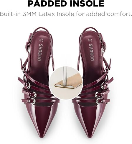 Slingback Kitten Heels for Women Pointed Closed Toe Pumps Multi-Buckle Strappy Shoes in Saudi Arabia