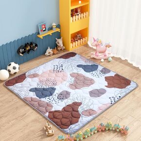 Baby Play MAT, Cotton Filling Non-Slip Infants Mat One-Piece Baby Crawling Mat for Floor Indoor Outdoor 50" X 50", Foldable and Washable