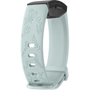 أربطة Vancle منقوشة بالزهور متوافقة مع Fitbit Inspire 2 Bands للنساء والرجال، حزام بديل من السيليكون الناعم المسامي لتتبع اللياقة البدنية Fitbit Inspire 2 / Inspire HR/Inspire/Ace 2
