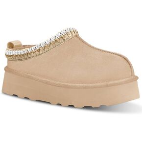 Women's Platform Slippers Comfy Mini Boots Fur Fleece Lined Short Ankle Boot Fluffy House Slippers for Indoor Outdoor