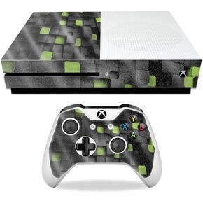 MightySkins Glossy Glitter Skin for Microsoft Xbox One S - Cubes | Protective, Durable High-Gloss Glitter Finish | Easy to Apply, Remove, and Change Styles | Made in The USA